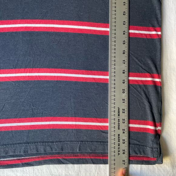 Aeropostale Men’s Short Sleeve Polo Shirt Size M, Blue Red Stripes - Picture 4 of 7